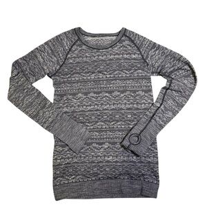 lululemon athletica Gray Patterned Long Sleeve Shirt